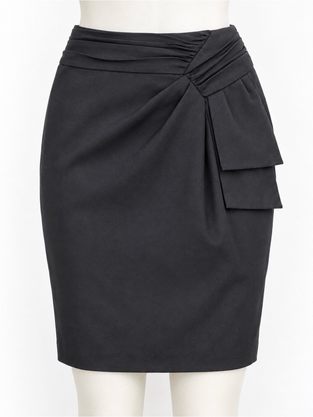 Nine West Charcoal Gray Ruched Pencil Skirt Size 8